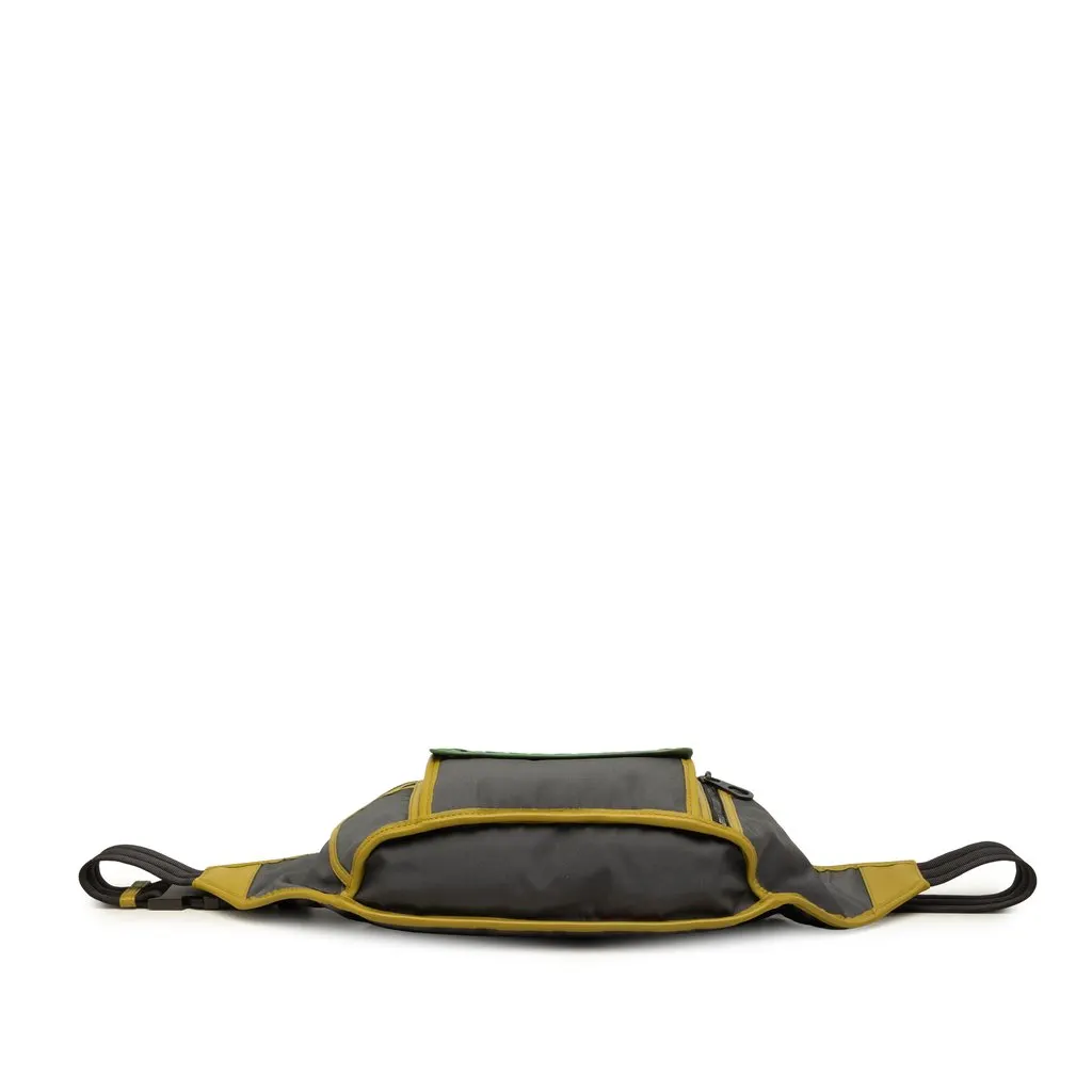 Bottega Veneta Nappa Intrecciato Trimmed Nylon Rudder Belt Bag Grey Polyamide Good - Inside View