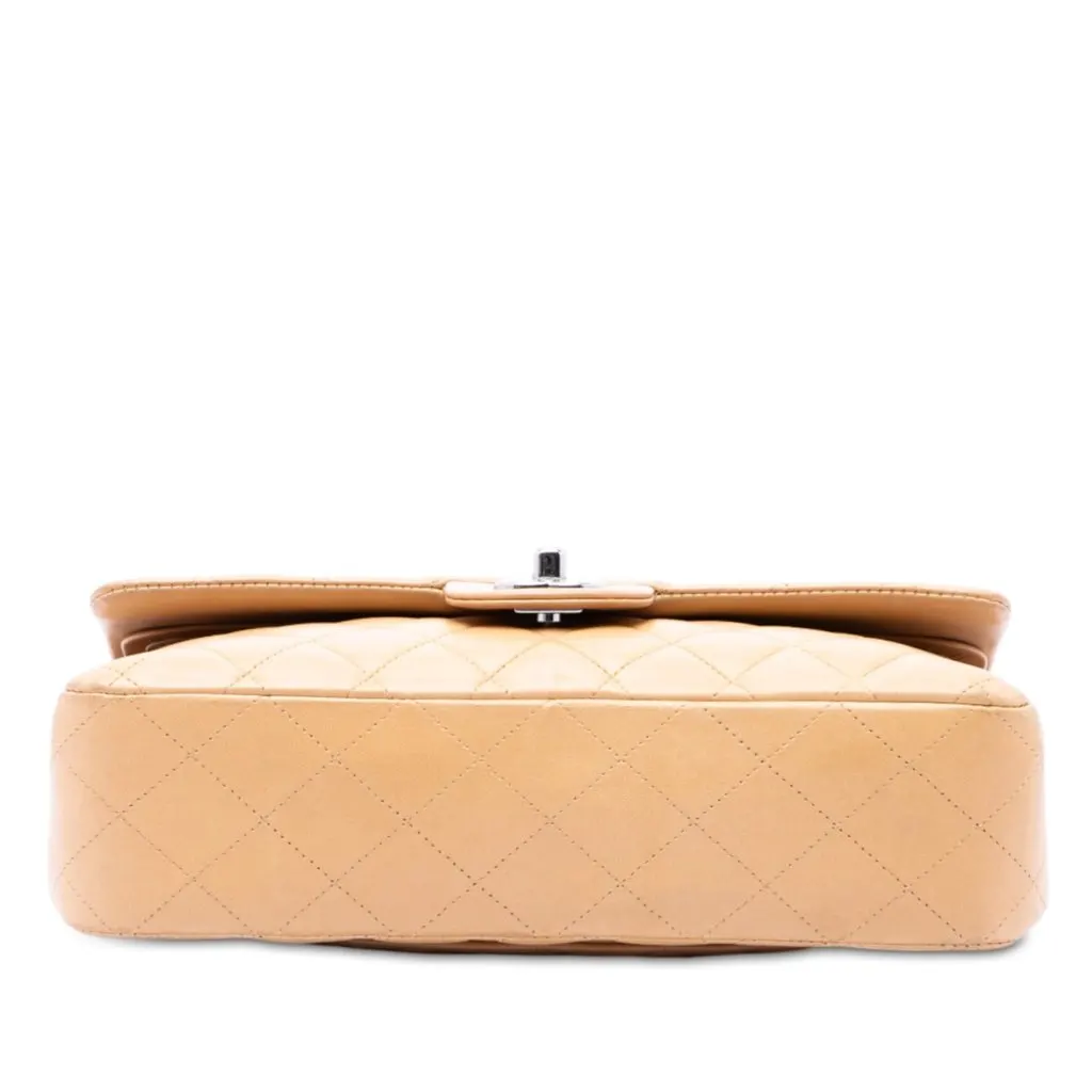 Chanel Medium Classic Lambskin Double Flap Beige Leather Very good - Inside View