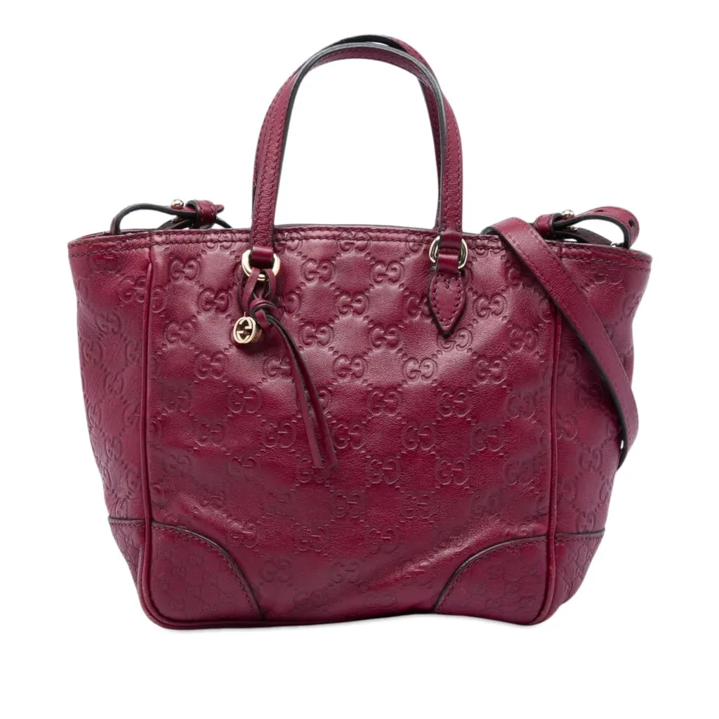 Gucci Small Guccissima Bree Satchel Red Leather Very good - Front View