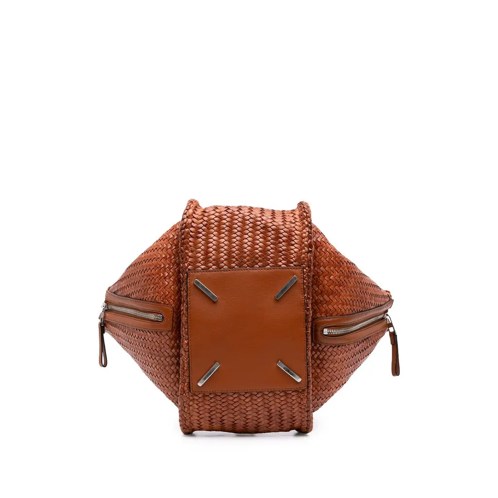 LOEWE Medium Woven Calfskin Hammock Satchel Brown Leather Very good - Inside View