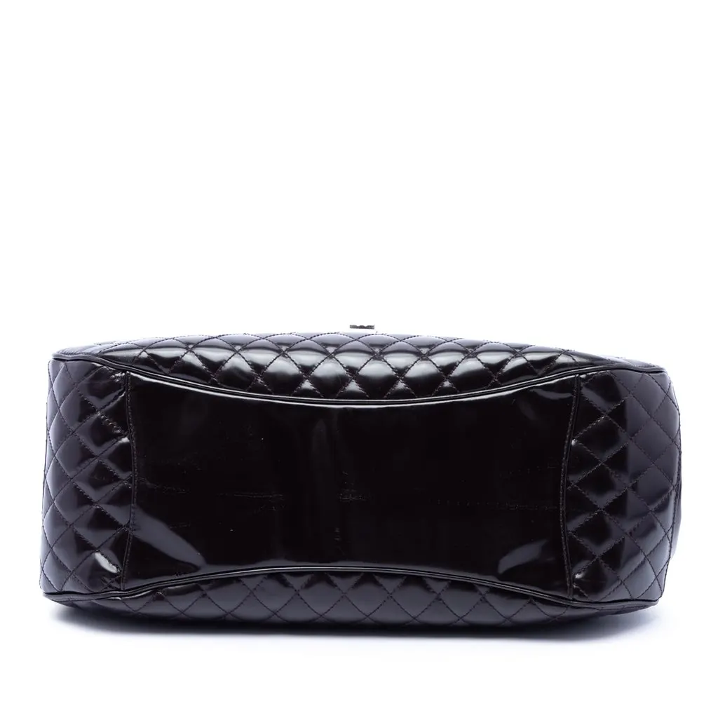 Chanel Quilted Glazed Calfskin Mademoiselle Lock Kelly Flap Purple Leather Very good - Inside View