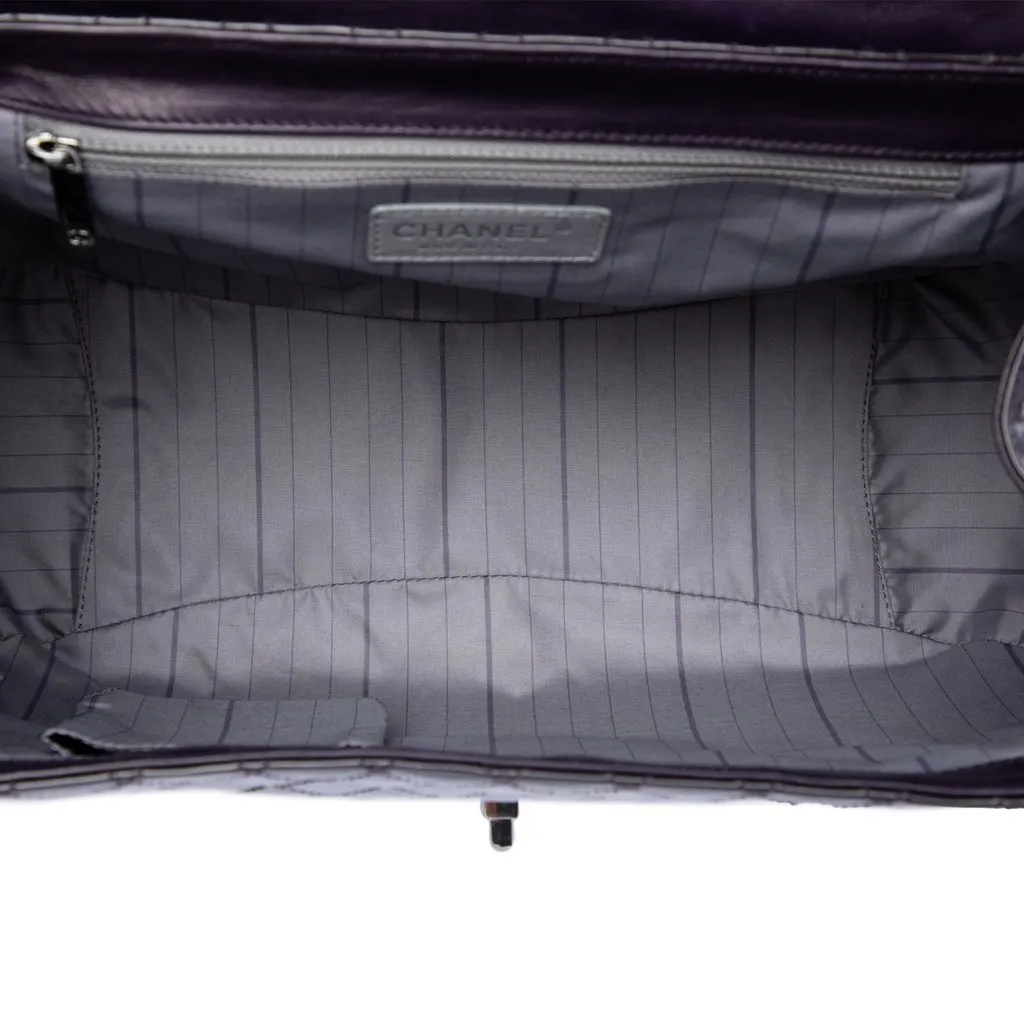 Chanel Quilted Glazed Calfskin Mademoiselle Lock Kelly Flap Purple Leather Very good - Model View