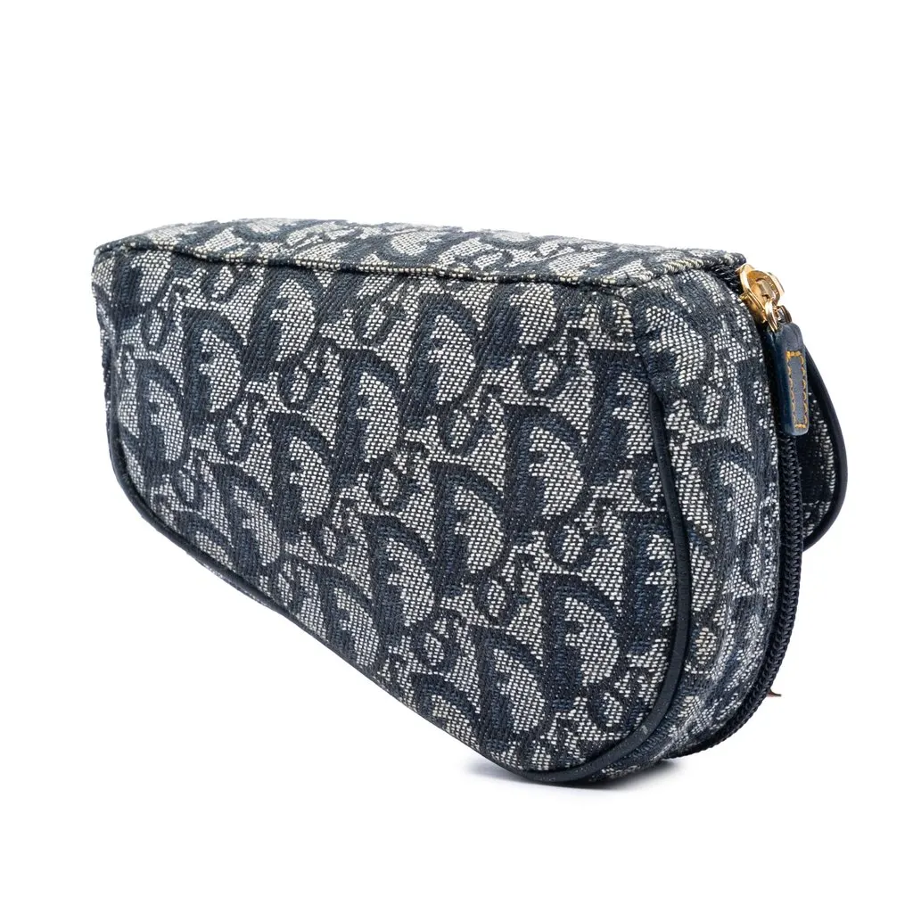 Dior Diorissimo Canvas Saddle Pouch Blue Canvas Very good - Back View