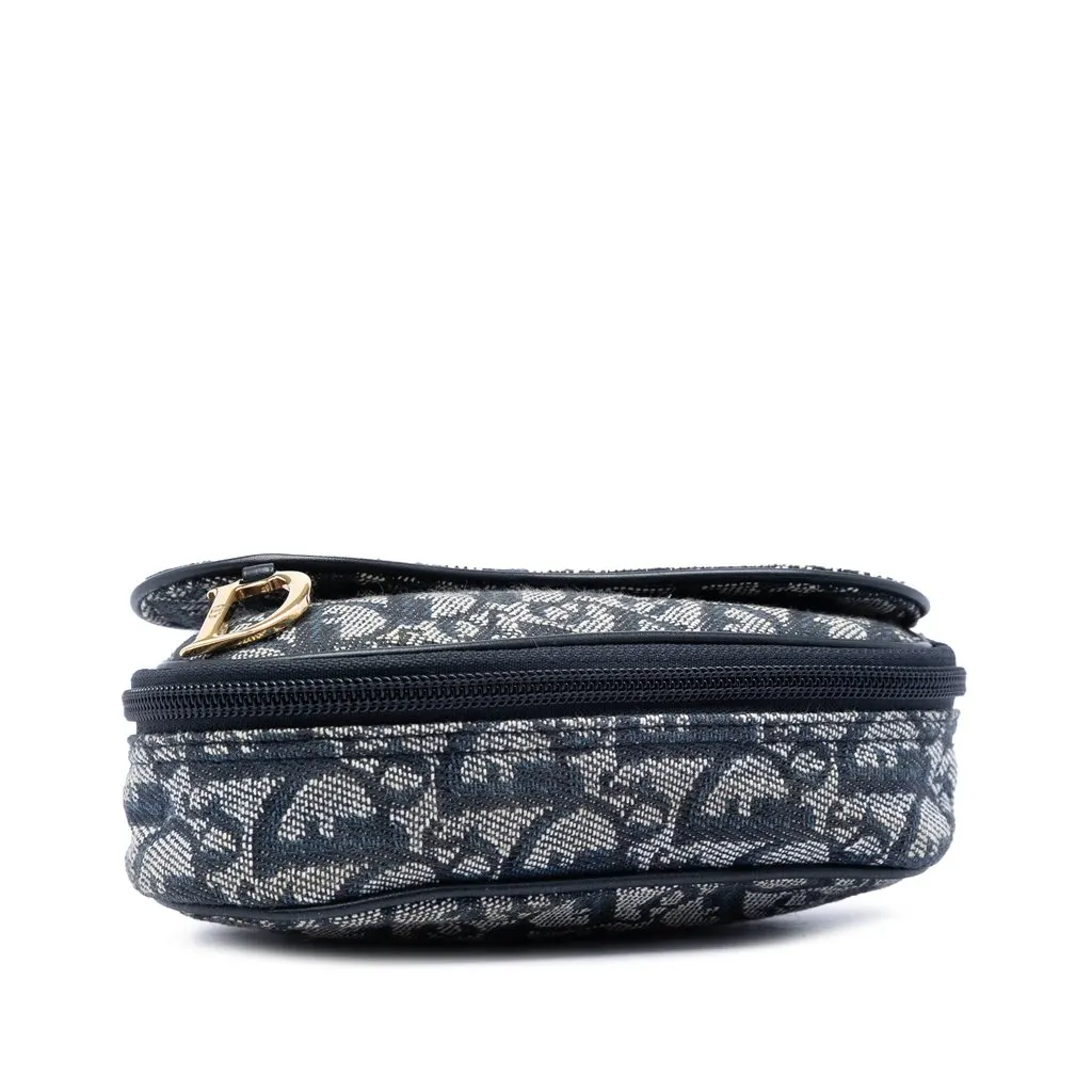 Dior Diorissimo Canvas Saddle Pouch Blue Canvas Very good - Inside View
