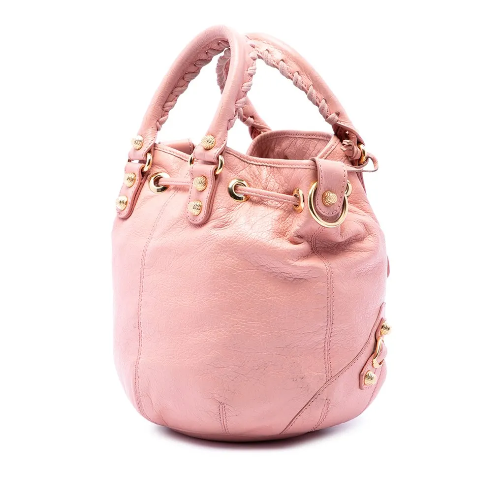 Balenciaga Mini Lambskin Motocross Giant 12 Pompon Bag Pink Leather Very good - Back View