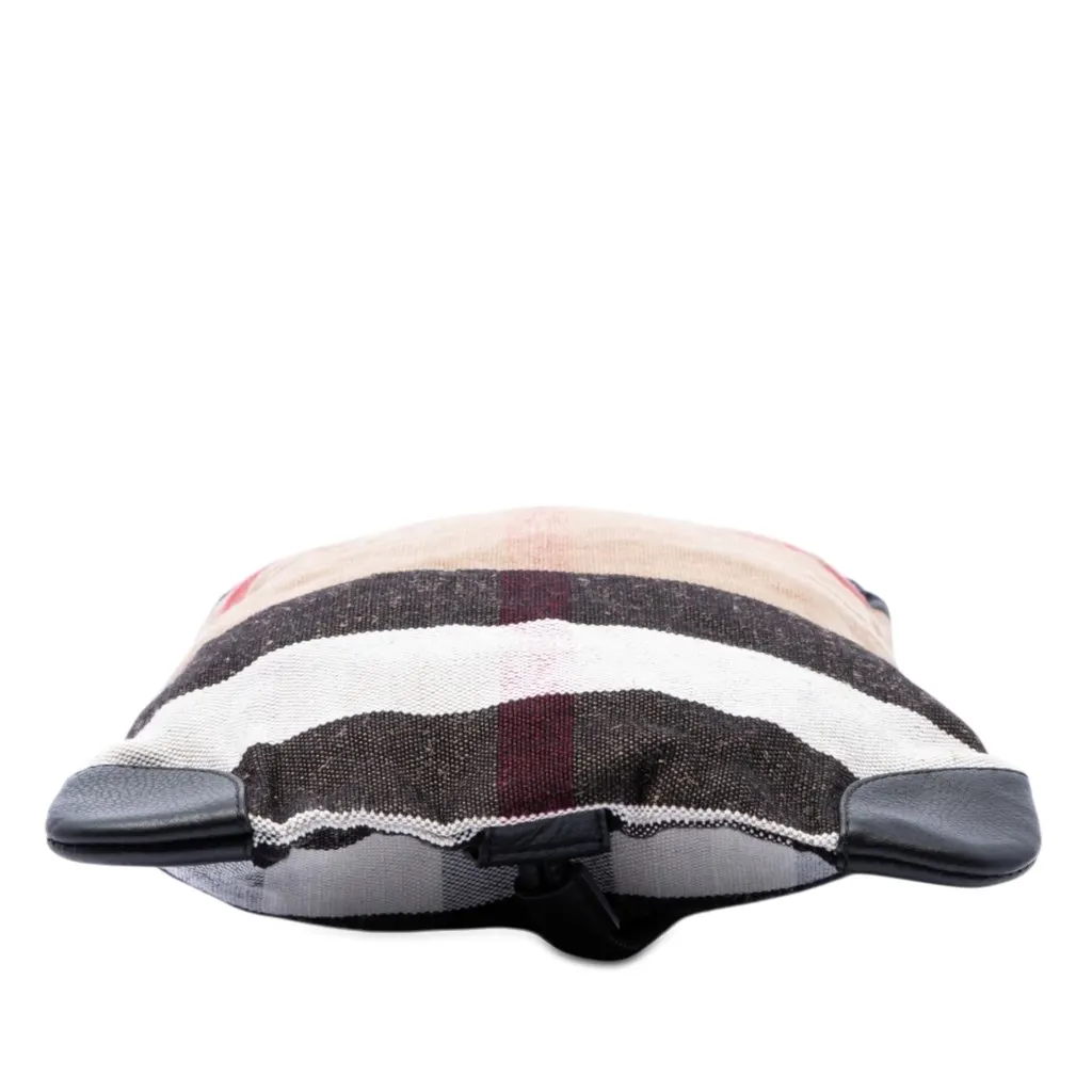 Burberry Mega Check Canvas Drawstring Backpack Brown Very good - Inside View