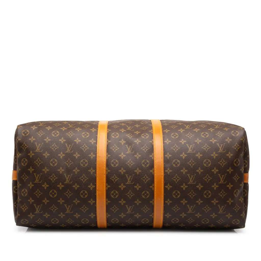 Louis Vuitton Monogram Keepall Bandouliere 60 Brown Canvas Good - Inside View