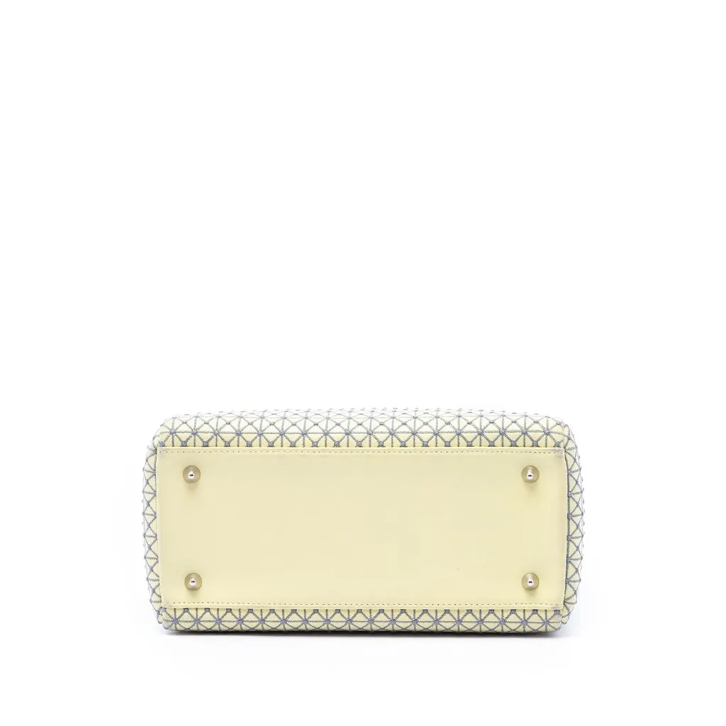 Dior Medium Embroidered Lambskin Microcannage Lady Dior Yellow Leather Very good - Inside View