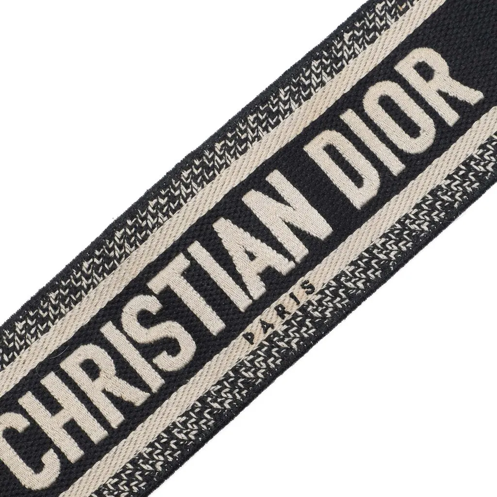 Dior Embroidered Canvas Bag Strap Black Very good - Model View