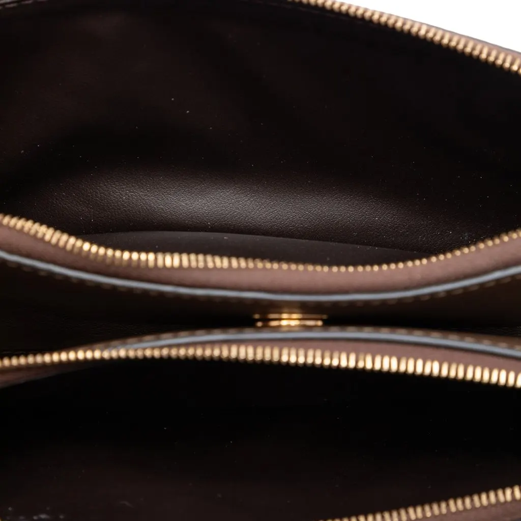 Fendi Micro Zucchino Coated Canvas Bifold Long Wallet Brown Very good - Model View