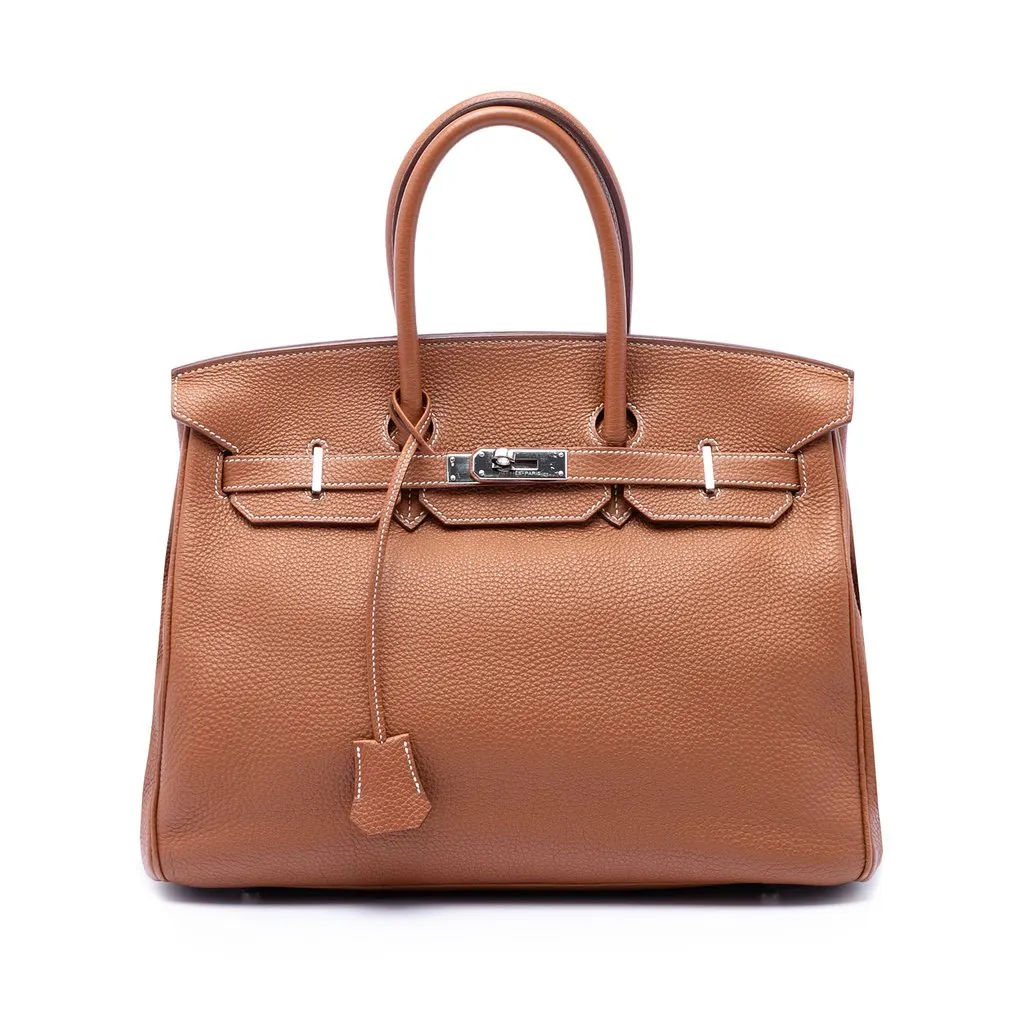 Hermès Togo Birkin Retourne 35 Brown Leather Good - Front View