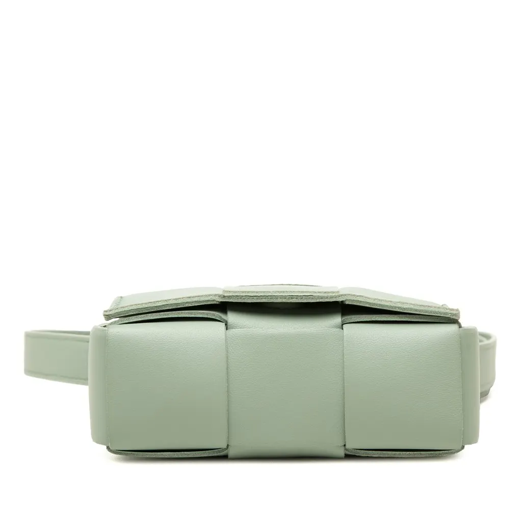 Bottega Veneta Candy Nappa Intrecciato Cassette Crossbody Green Leather Very good - Inside View