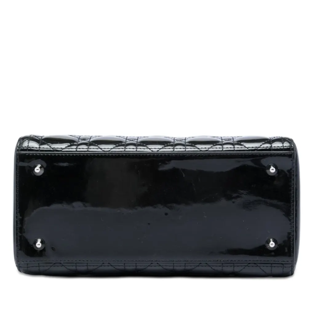 Dior Medium Patent Cannage Lady Dior Black Leather Very good - Inside View