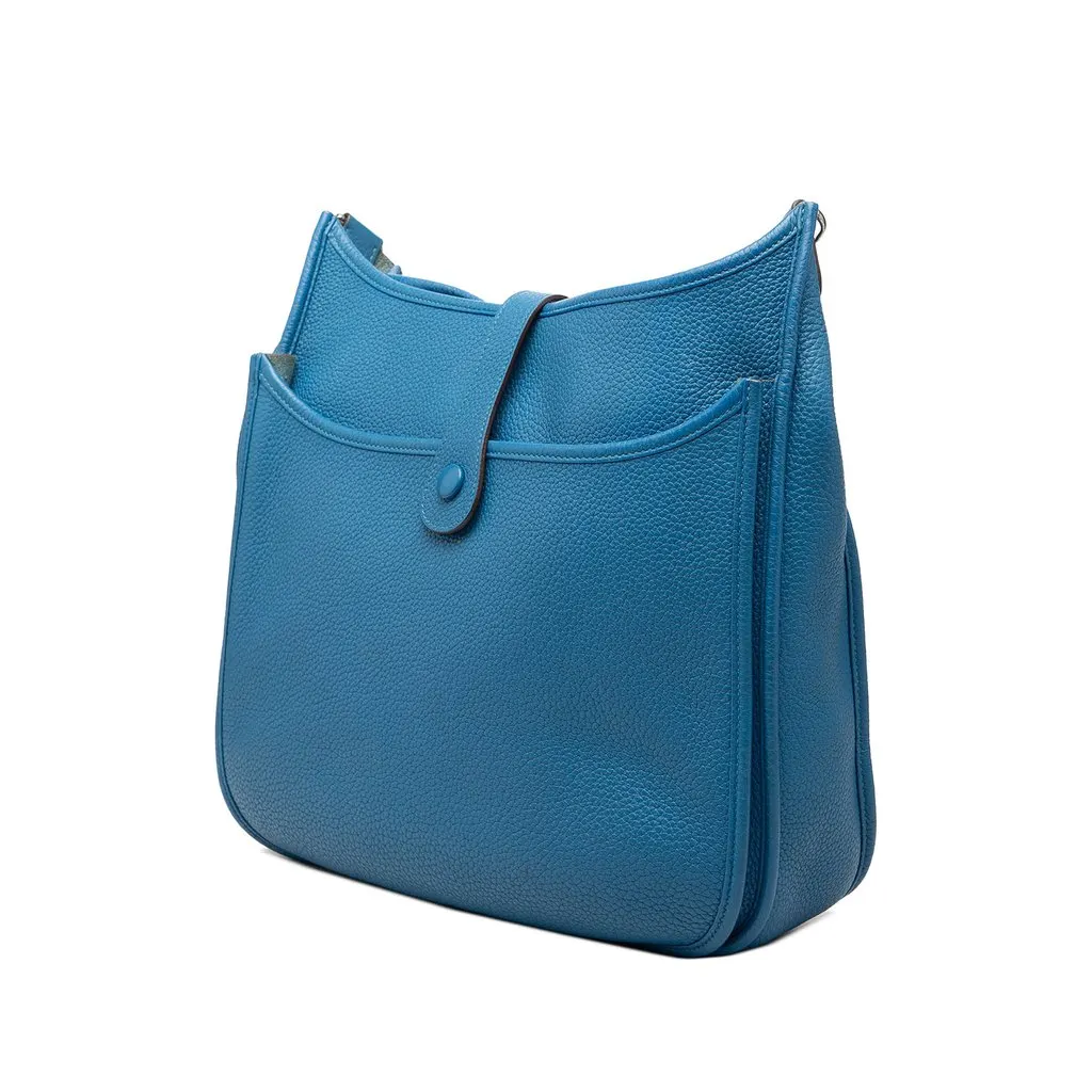Hermès Clemence Evelyne III 33 Blue Leather Very good - Back View