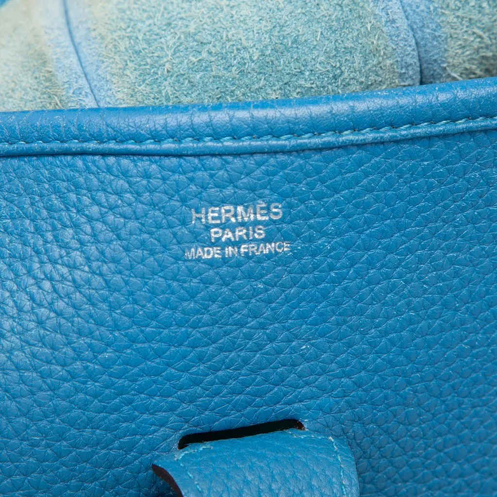 Hermès Clemence Evelyne III 33 Blue Leather Very good - Box View