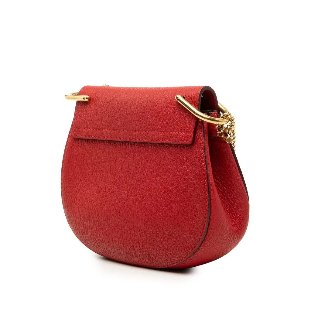 Chloé Mini Leather Drew Crossbody Red Leather Very good - Back View