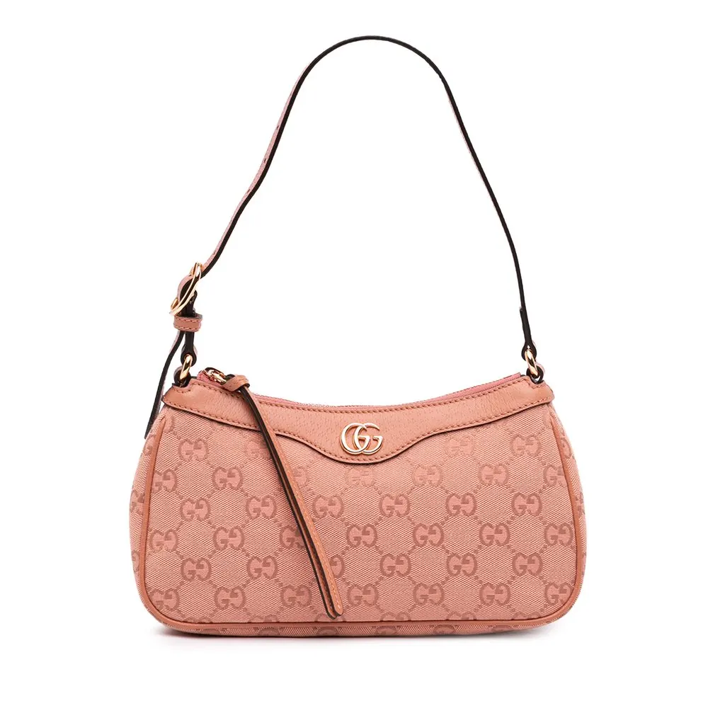 Gucci Small GG Canvas Ophidia Shoulder Bag Pink Very good - Front View