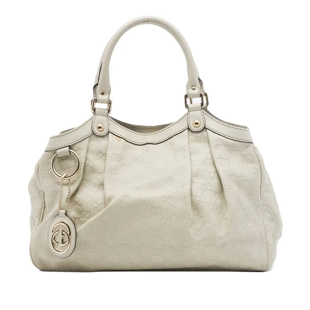 Gucci Medium Guccissima Sukey Tote White Leather Very good - Front View