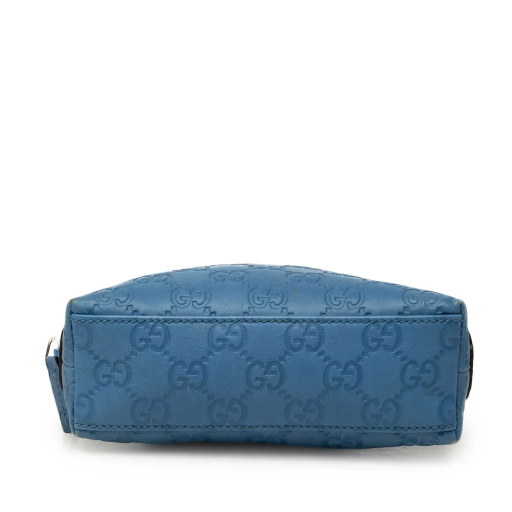Gucci Guccissima Pouch Blue Leather Very good - Inside View
