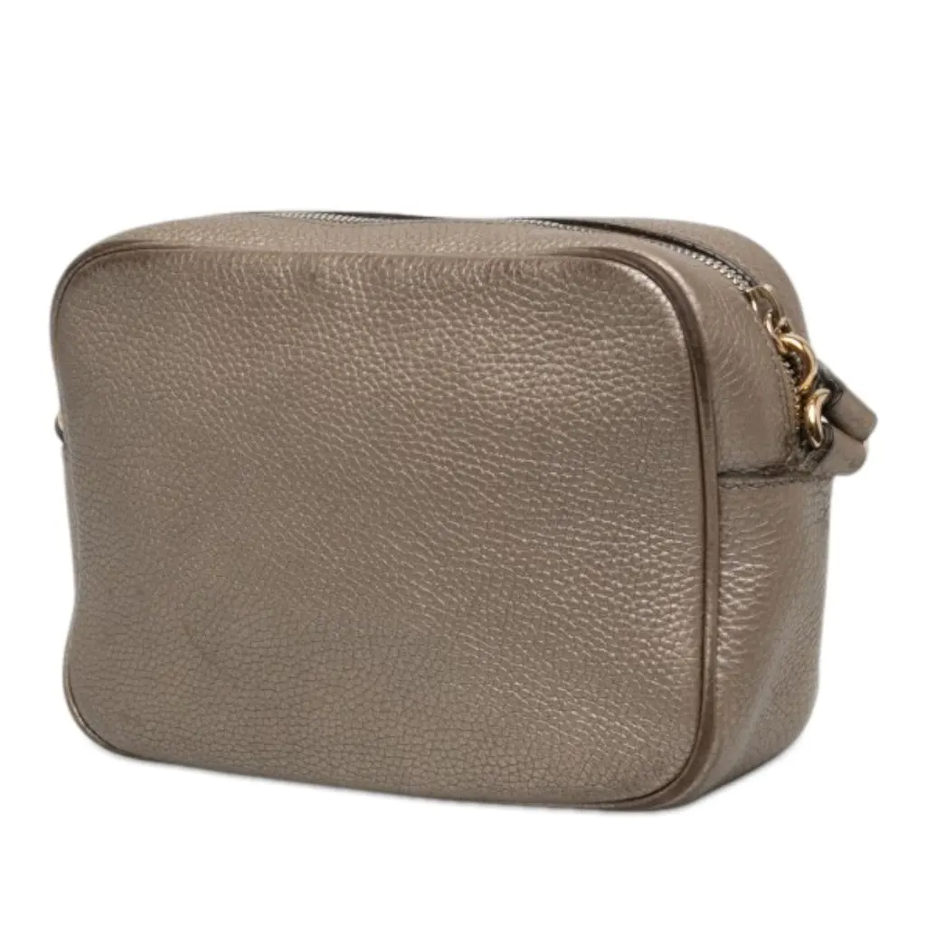 Gucci Metallic Calfskin Soho Disco Crossbody Gold Leather Good - Back View