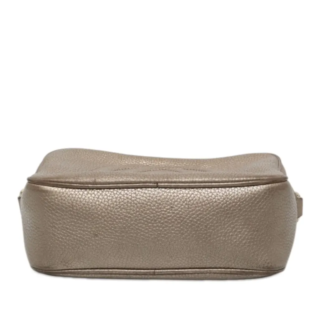 Gucci Metallic Calfskin Soho Disco Crossbody Gold Leather Good - Inside View