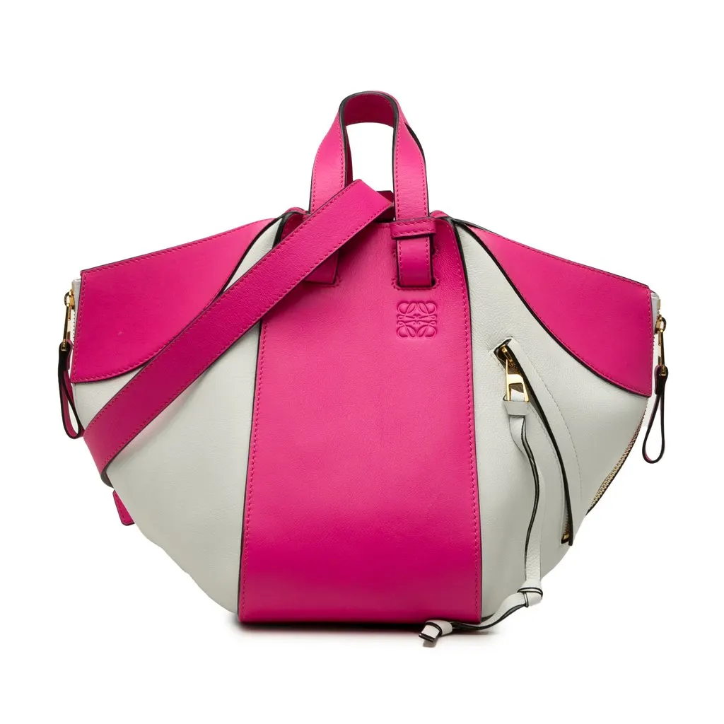 LOEWE Small Bicolor Calfskin Hammock Bag Pink Leather Very good - Front View