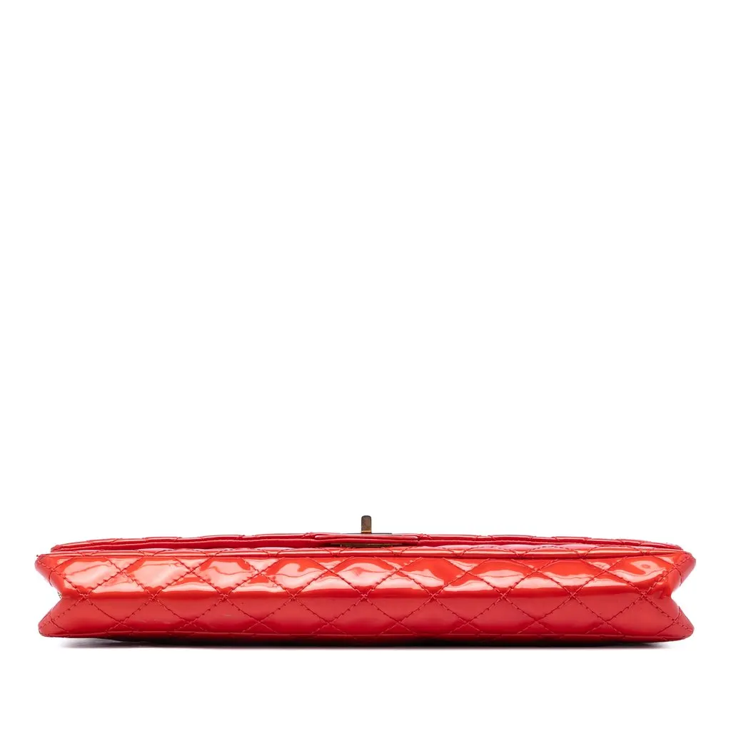 Chanel Quilted Patent Reissue 2.55 East West Single Flap Red Leather Very good - Inside View