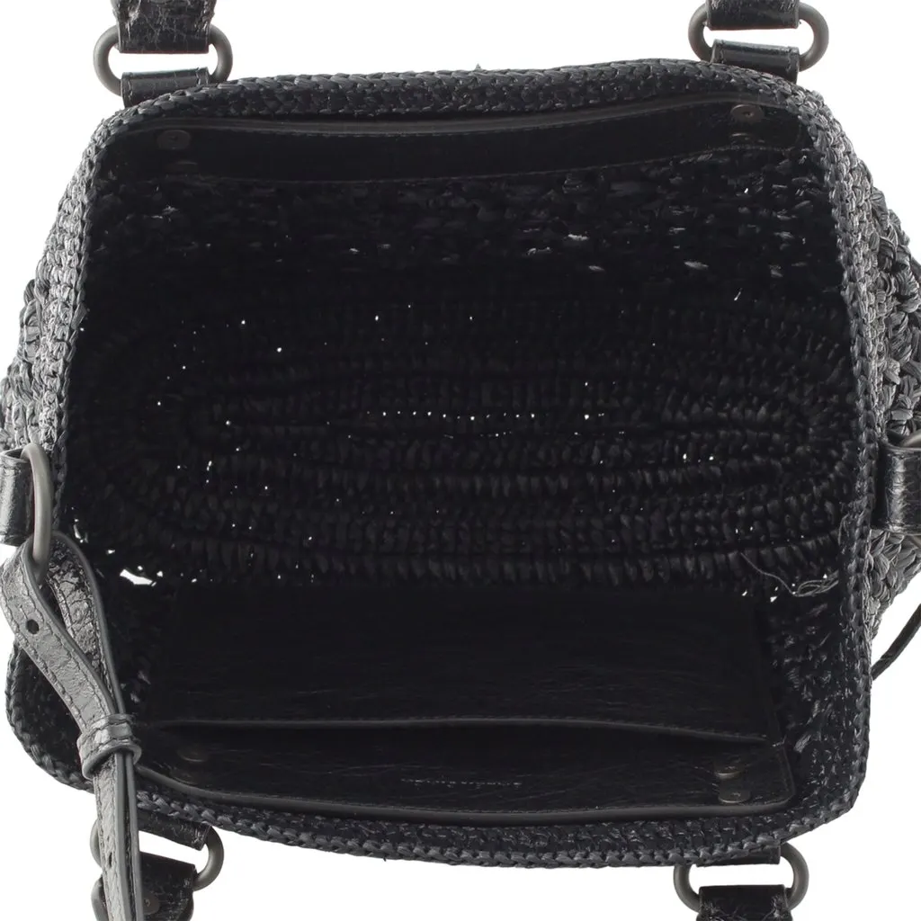 Balenciaga Small Raffia Effect Crochet Le City Basket Bag Black Very good - Box View