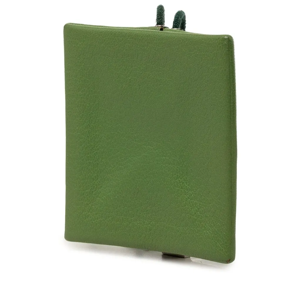 Hermès Chevre de Coromandel Belle Ile Coin Pouch Green Leather Good - Back View