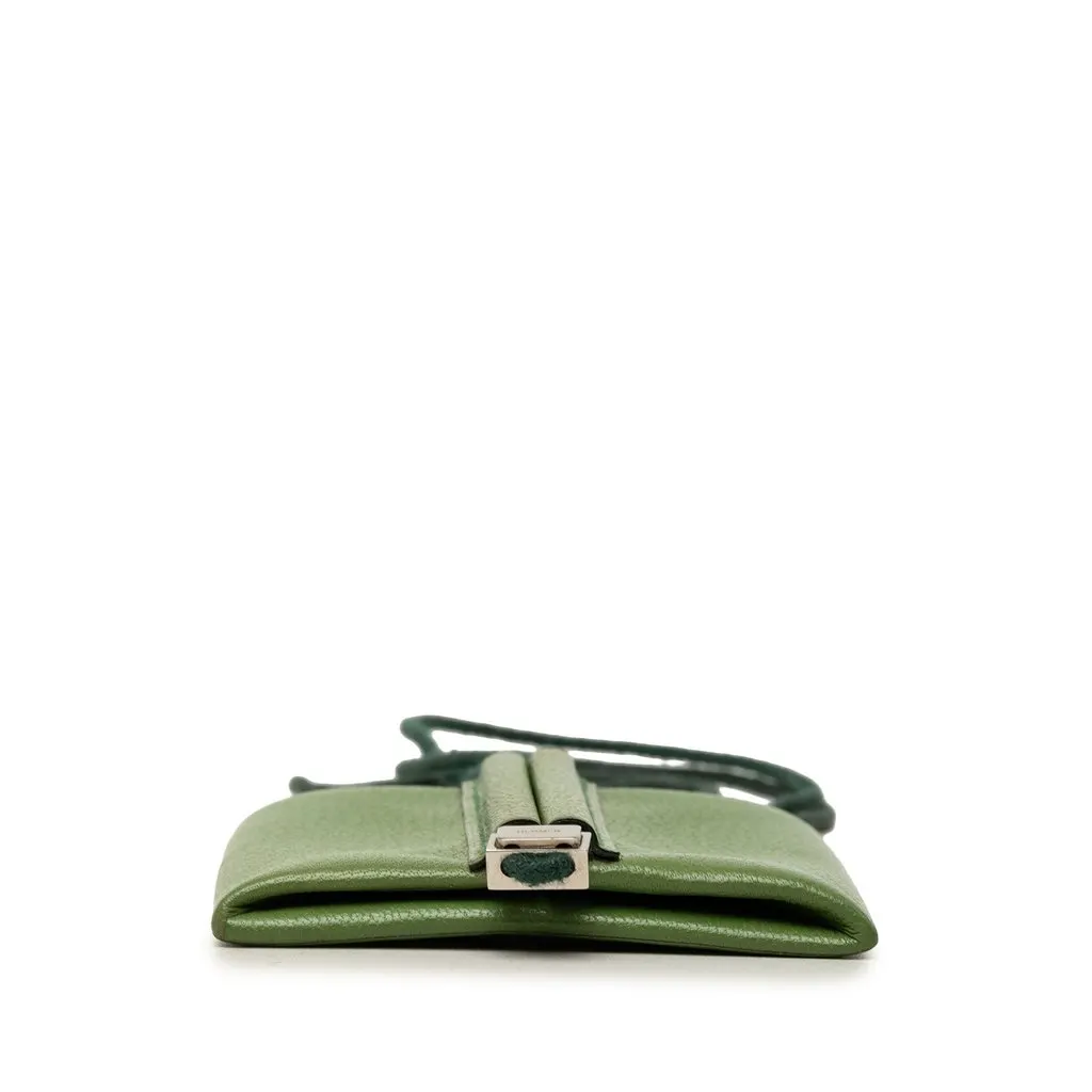 Hermès Chevre de Coromandel Belle Ile Coin Pouch Green Leather Good - Inside View