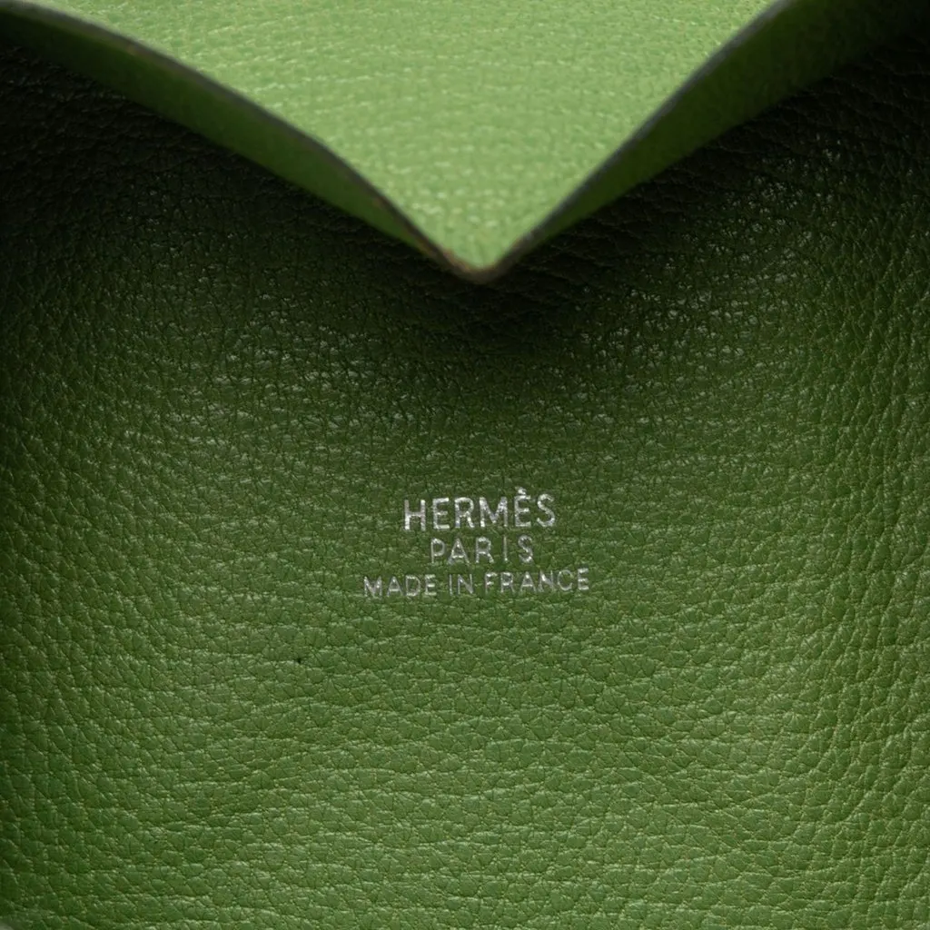 Hermès Chevre de Coromandel Belle Ile Coin Pouch Green Leather Good - Box View