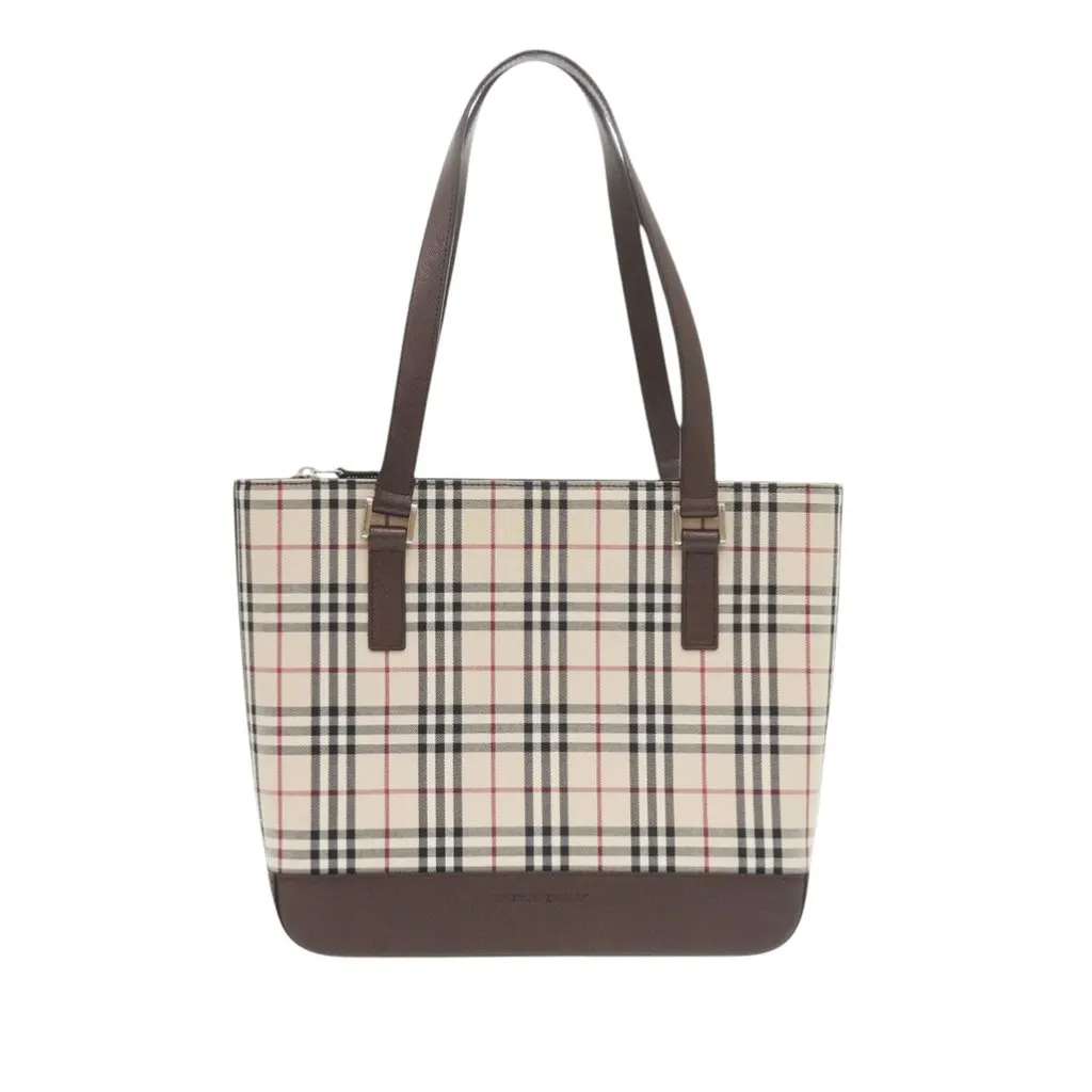 Burberry House Check Canvas Tote Beige Canvas Good - Back View