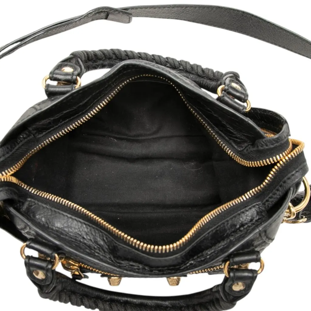 Balenciaga Mini Lambskin Motocross Giant 21 City Satchel Black Leather Very good - Model View