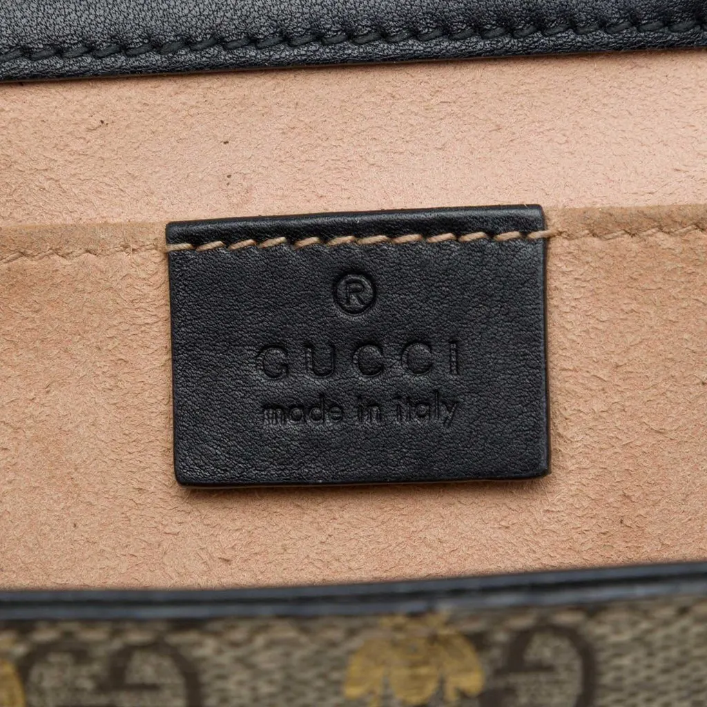 Gucci Small GG Supreme Bee Padlock Crossbody Beige Canvas Very good - Box View