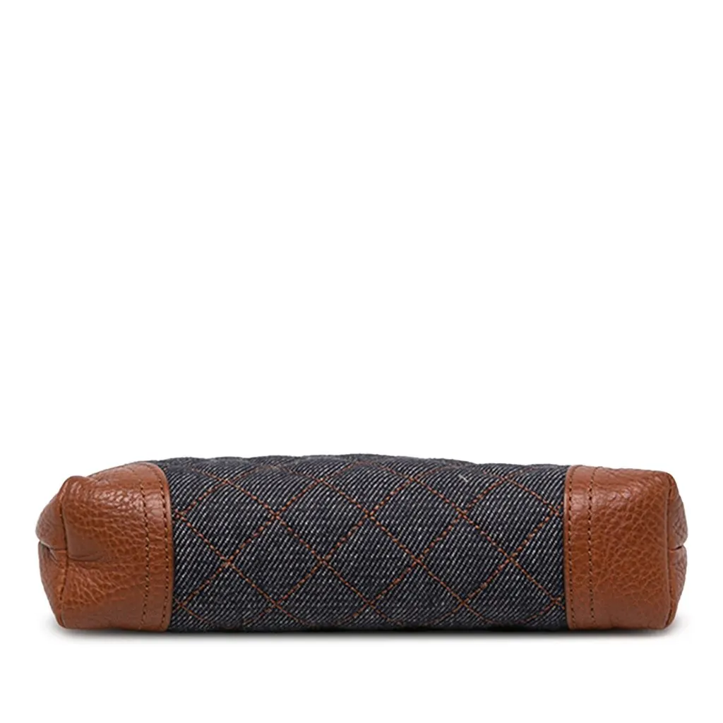 Burberry Quilted Denim Cosmetic Pouch Blue Denim Very good - Inside View