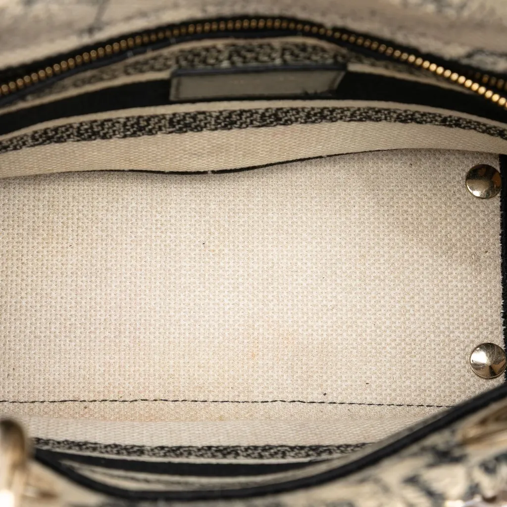 Dior Medium Embroidered Canvas Zodiac Lady D Lite White Very good - Model View