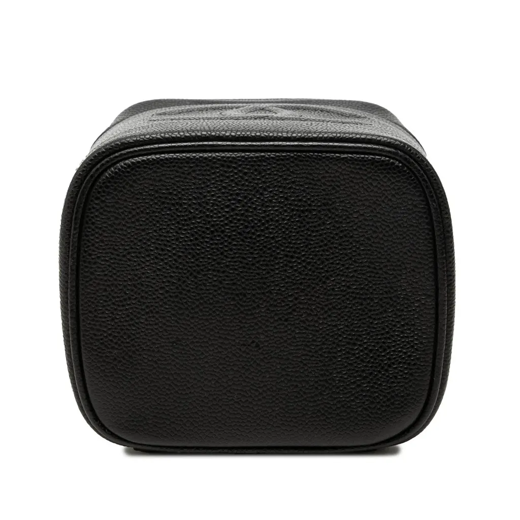 Chanel CC Caviar Vanity Case Black Leather Good - Inside View