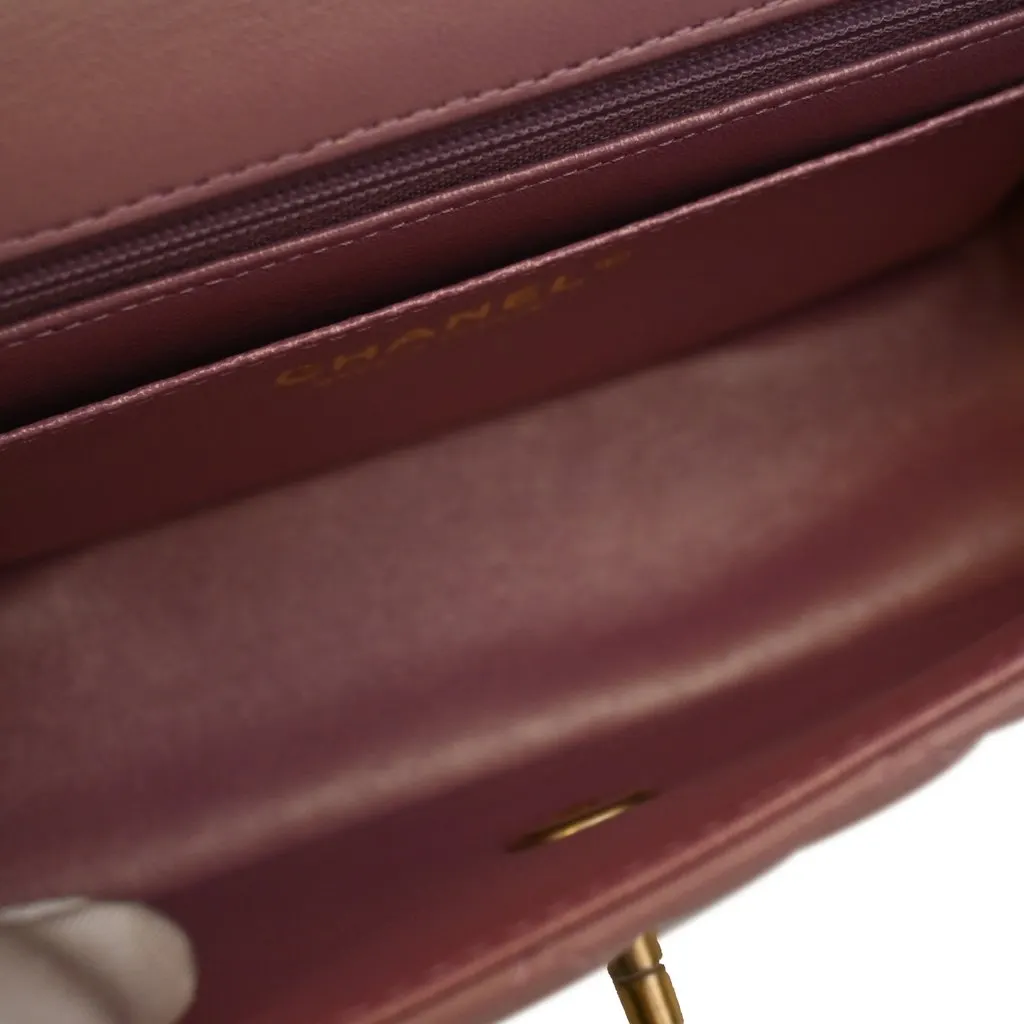 Chanel Mini Rectangular Classic Lambskin Top Handle Flap Pink Leather Very good - Model View