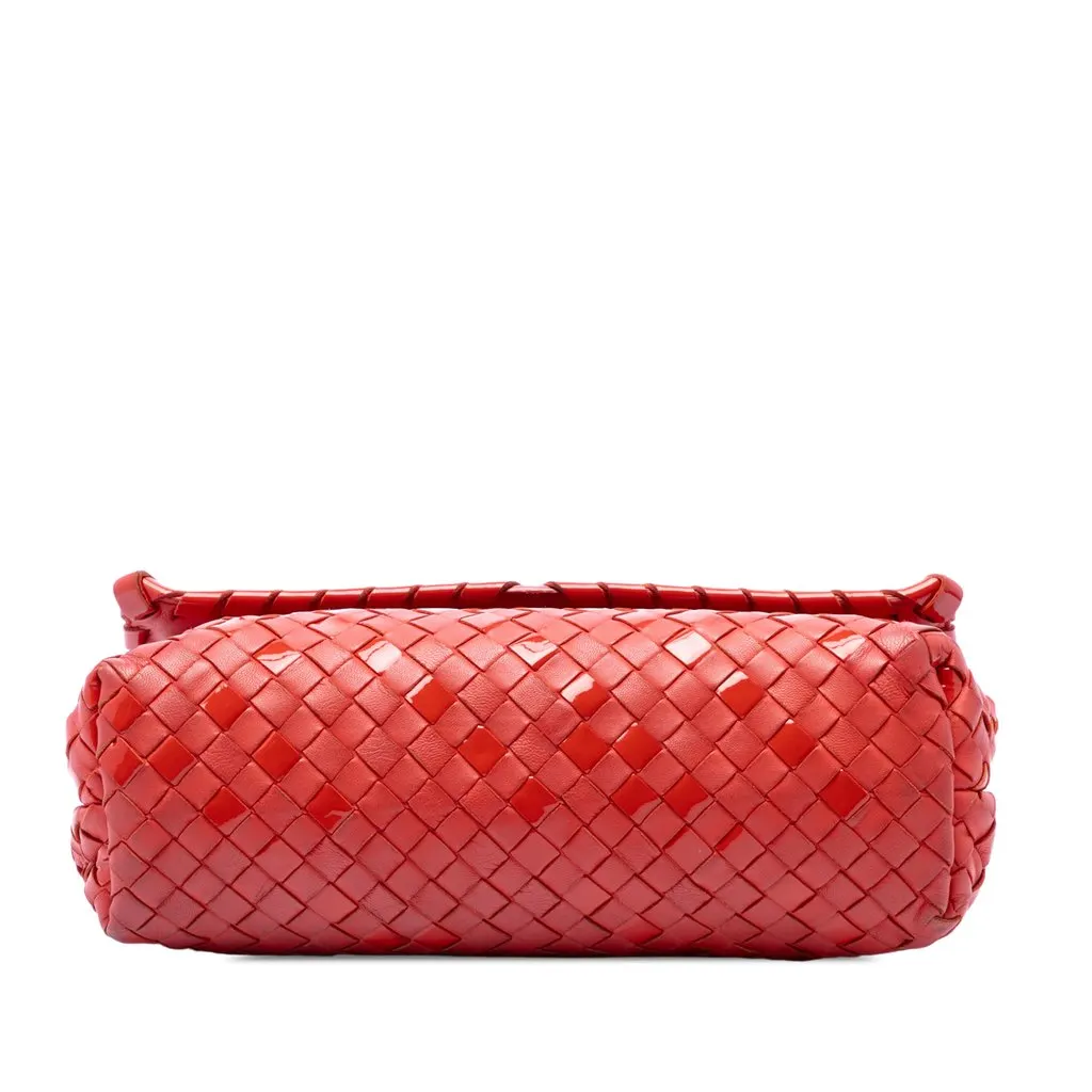 Bottega Veneta Small Nappa and Patent Intrecciato Olimpia Shoulder Bag Red Leather Very good - Inside View