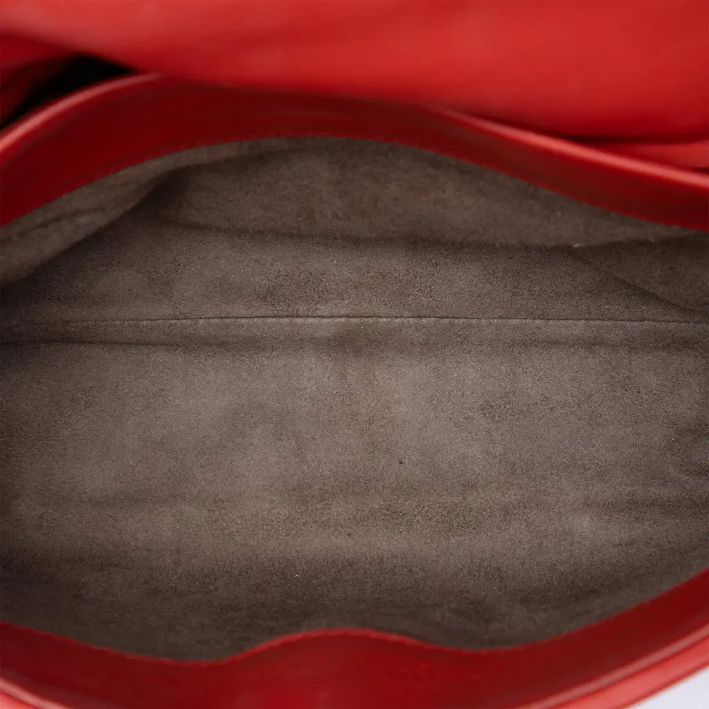 Bottega Veneta Small Nappa and Patent Intrecciato Olimpia Shoulder Bag Red Leather Very good - Model View