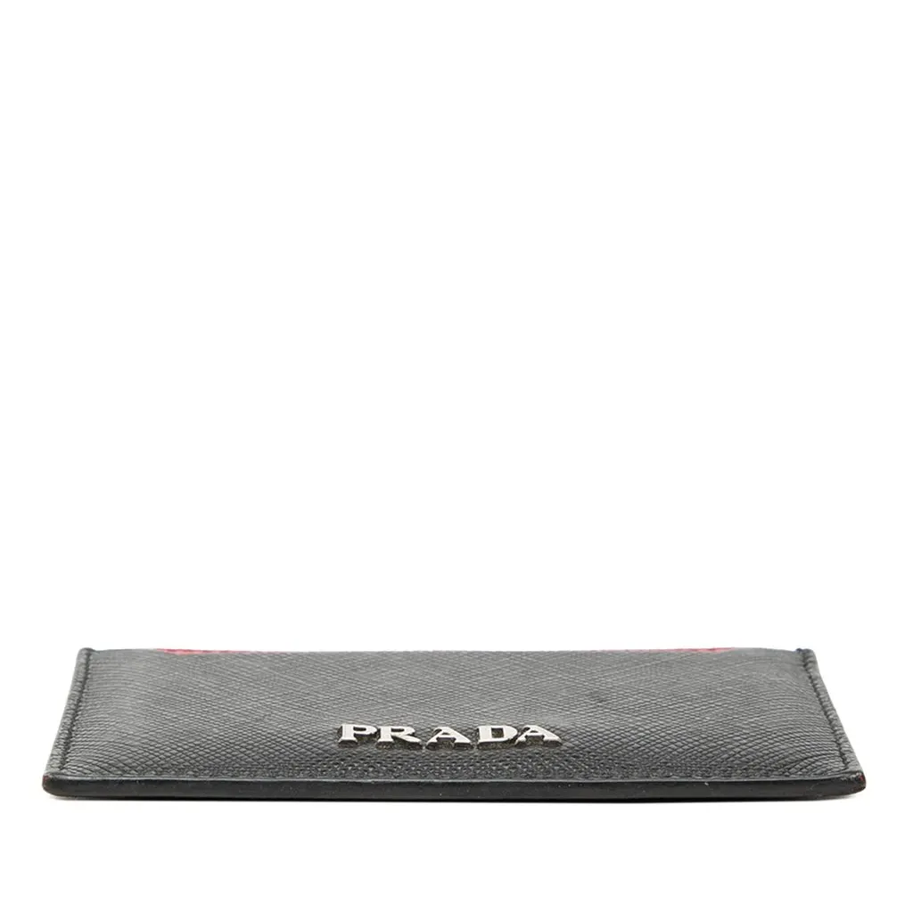 Prada Bicolor Saffiano Card Holder Black Leather Very good - Inside View