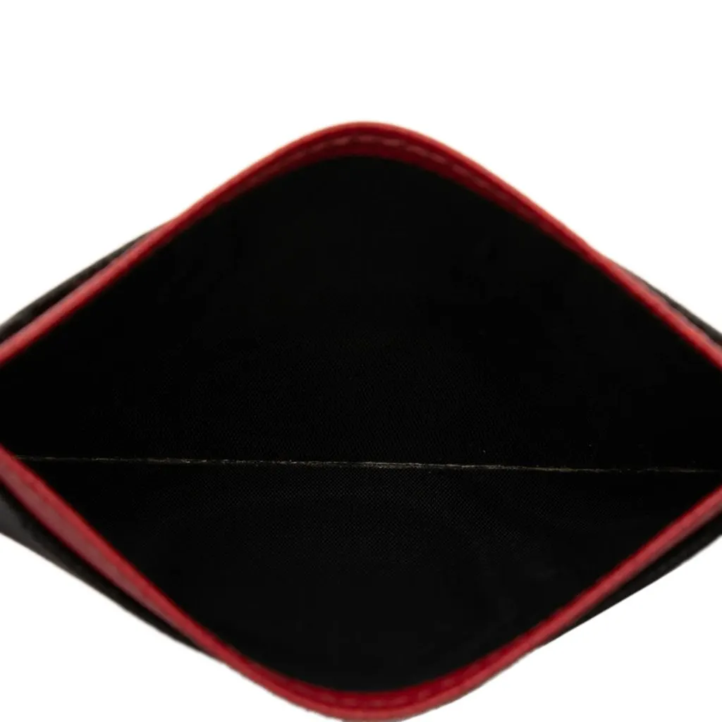 Prada Bicolor Saffiano Card Holder Black Leather Very good - Model View