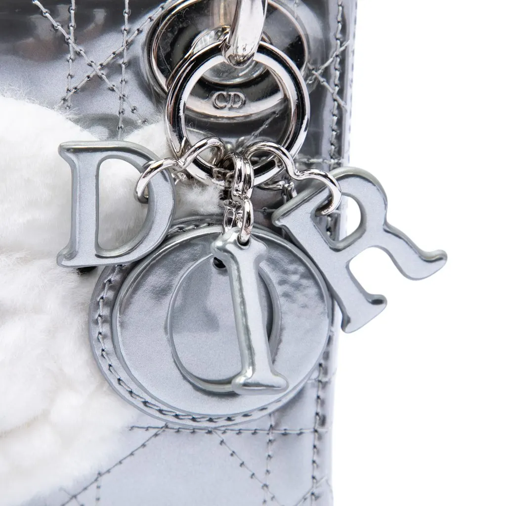 Dior Micro Metallic Patent Cannage Bear Lady Dior Silver Leather Very good - Box View