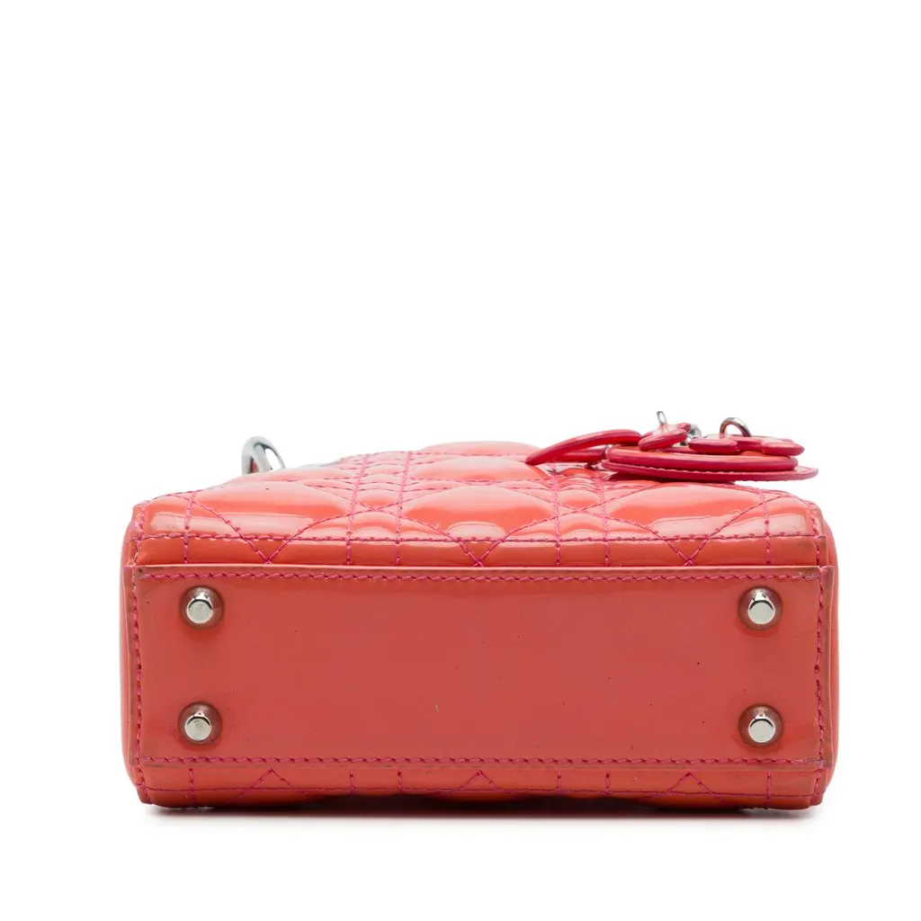 Dior Micro Patent Cannage Lady Dior Orange Leather Very good - Inside View