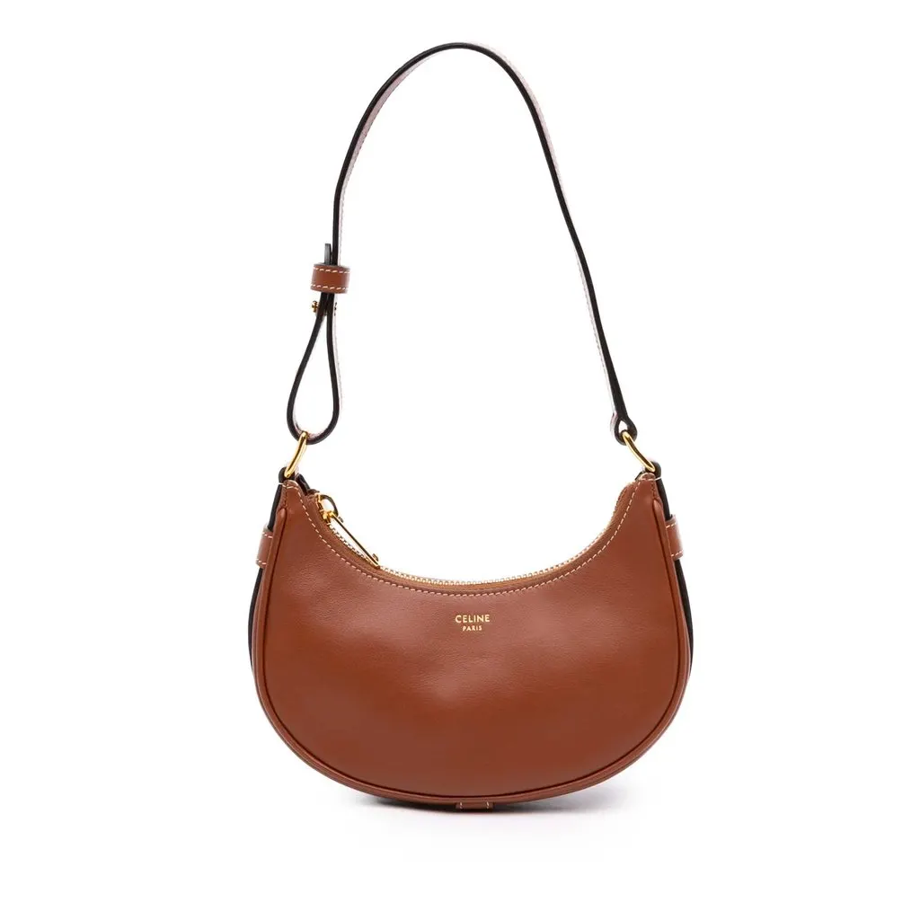 Celine Mini Smooth Calfskin Ava Shoulder Bag Brown Leather Very good - Front View