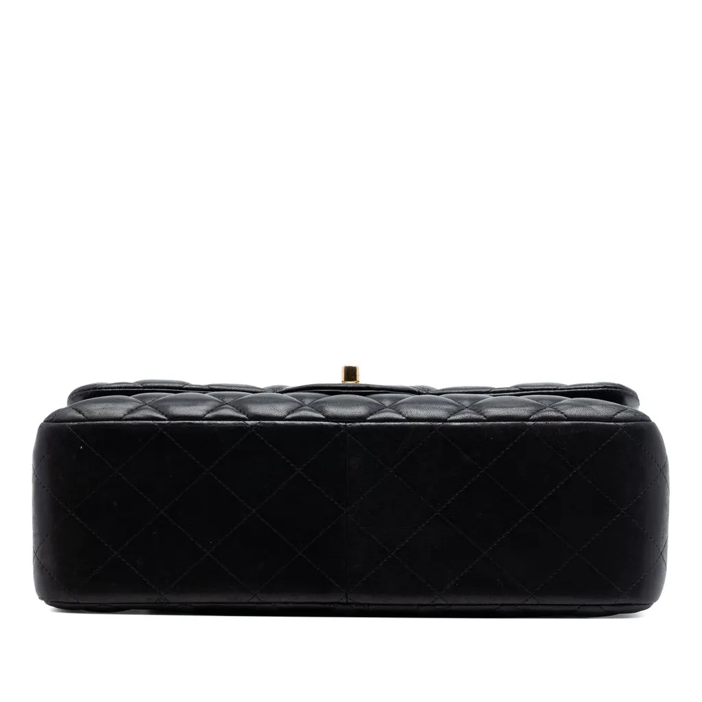 Chanel Jumbo Classic Lambskin Double Flap Black Leather Very good - Inside View