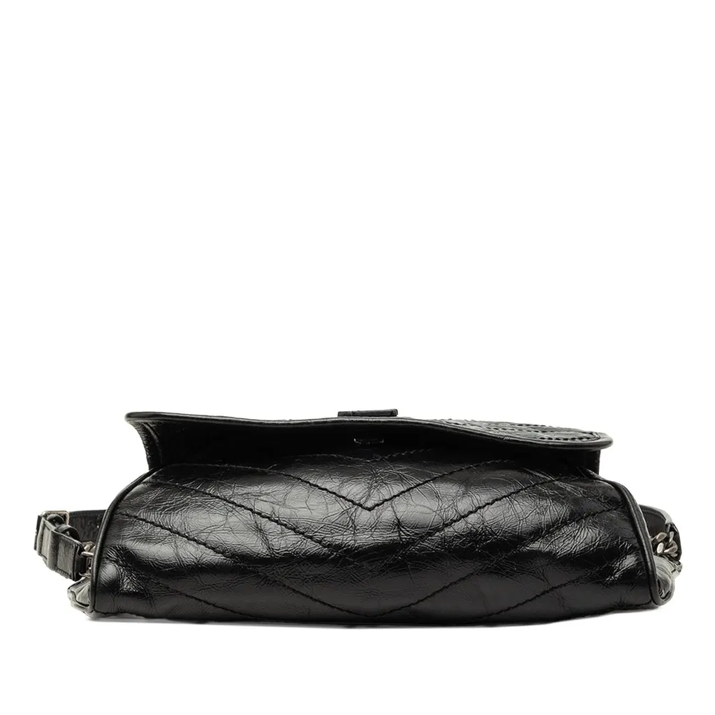 Saint Laurent Crinkled Calfskin Monogram Niki Belt Bag Black Leather Very good - Inside View