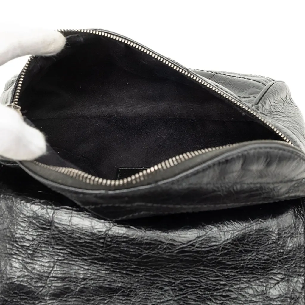 Saint Laurent Crinkled Calfskin Monogram Niki Belt Bag Black Leather Very good - Model View