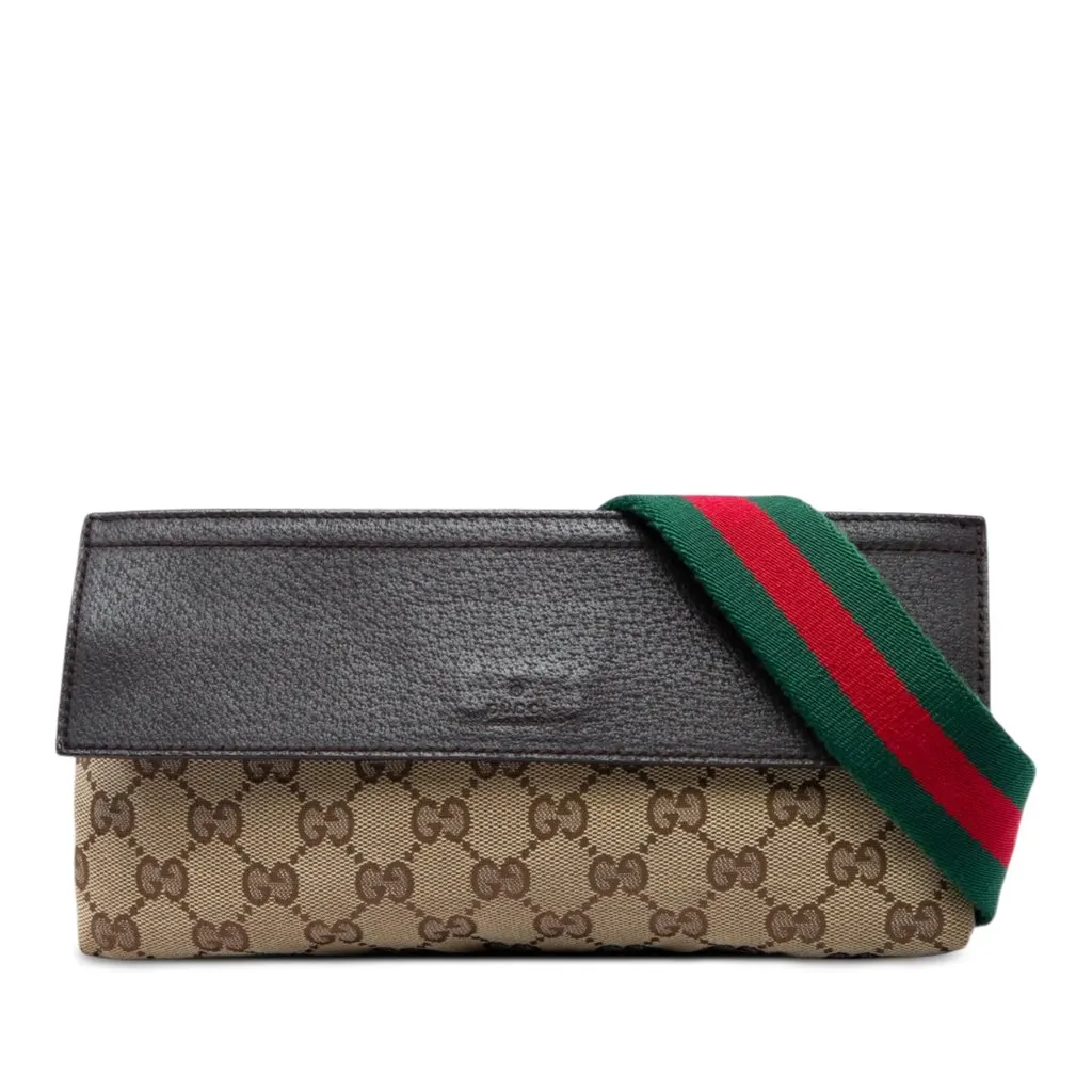 Gucci GG Canvas Web Crossbody Beige Very good - Front View