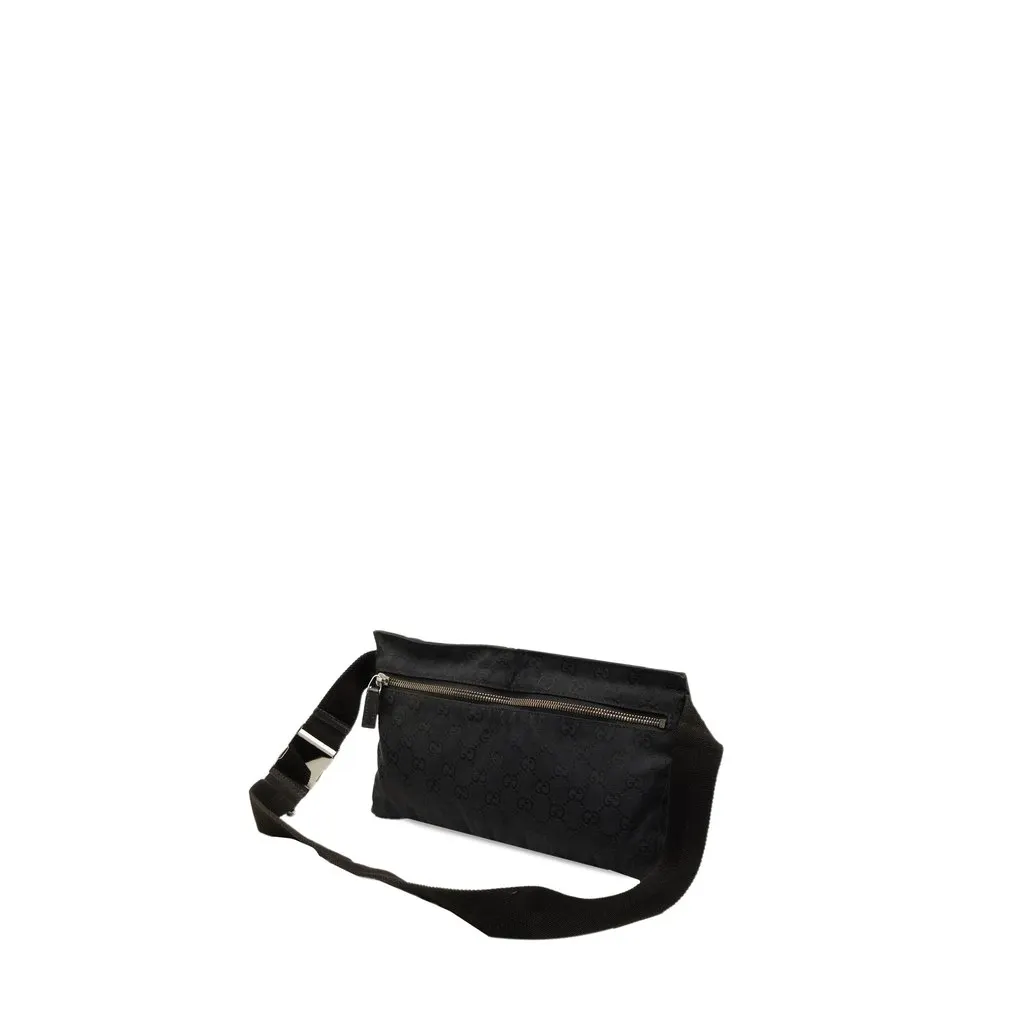 Gucci GG Canvas Double Pocket Belt Bag Black Canvas Very good - Back View